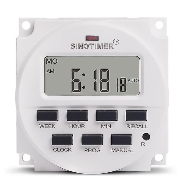 15,98 tums LCD digital timer 12v DC 7 programmerbar tidbrytare Tm618n-4