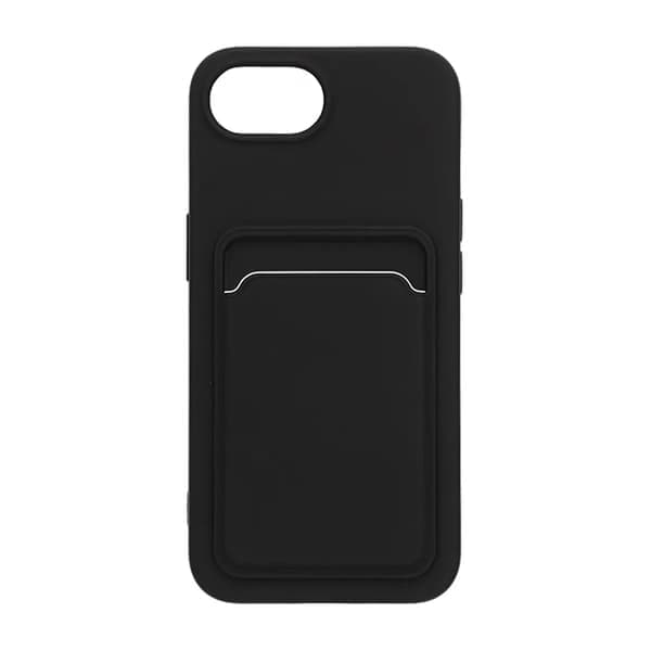 Silikonecover kompatibelt med iPhone 16e, med SIM-kortplads - Sort