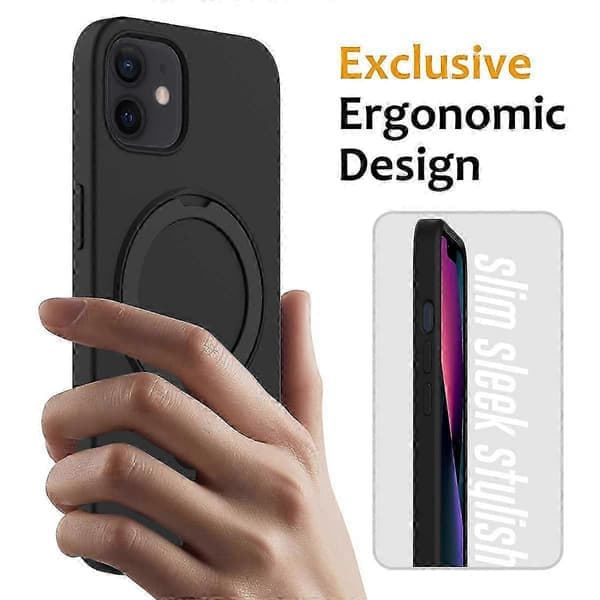 Magnetisk deksel til iPhone 11 med ringstativ PC+silikon, fallsikkert telefondeksel stil C Style C