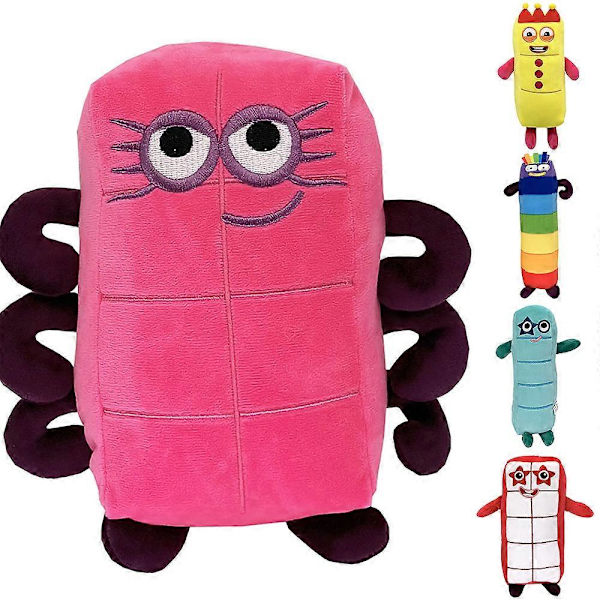 Myke, koselige Numberblocks-dukker i tegneserieform for babyer - tidlig læring Three