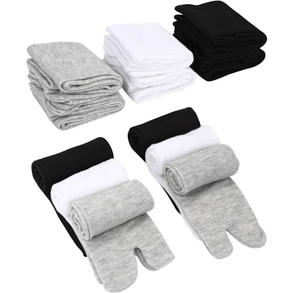6 paria unisex-tabi-sandaalit sukat geta-sukat puuvilla split toe tabi-sukat elastiset naisille ja miehille, moniväriset,