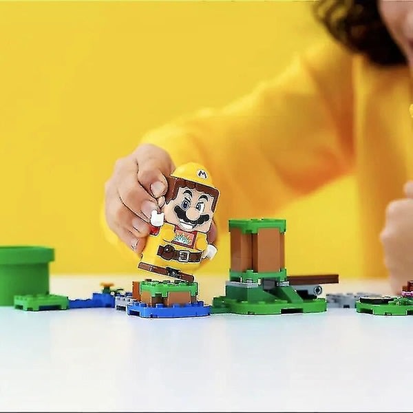 Super Mario Bros Block Luigi Byggekloss Actionfigur Samleobjekter Montering Leker Merkeboks Dukker Barn Bursdagsgaver Spiderman Super Mario Bros 1 Super Mario Bros 1