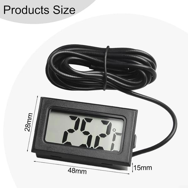 4-pack termometer 2m sondsensor kylskåp akvarium digital LCD med extern för vinkällare