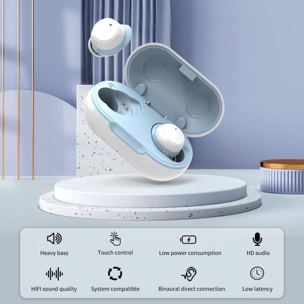 Bluetooth-ørepropper - TWS-22 - Vanntette - Støydempende - In-Ear