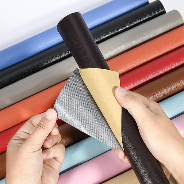 Selvklæbende læderrenovering skærbar sofapatch (sort, 30cmX137cm) lysebrun light brown