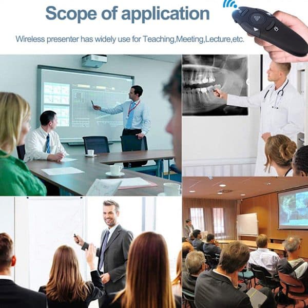 Trådløs USB Powerpoint Præsentation PPT Flip Pen Pointer Klik sort onesize