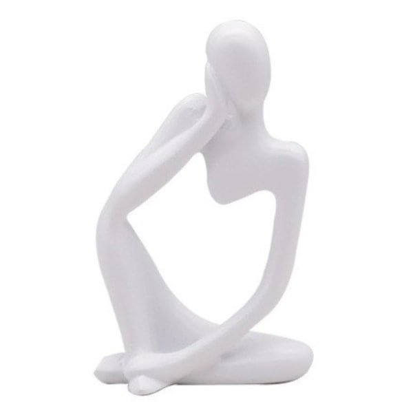 Modern Tänkare Staty Abstrakt Skulptur Mini Ornament Heminredning Hantverk Figurin #yg White Left Thinking