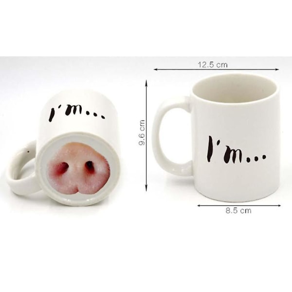 Morsom hund gris nese krus keramisk drikke latter te kaffe kopper gris nese