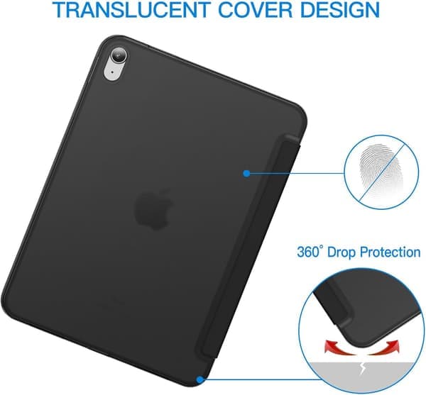 Kompatibel med iPad (A16) 11:e/10:e generationen (2025/2022), Slim Stand Hard Shell Case (Svart)