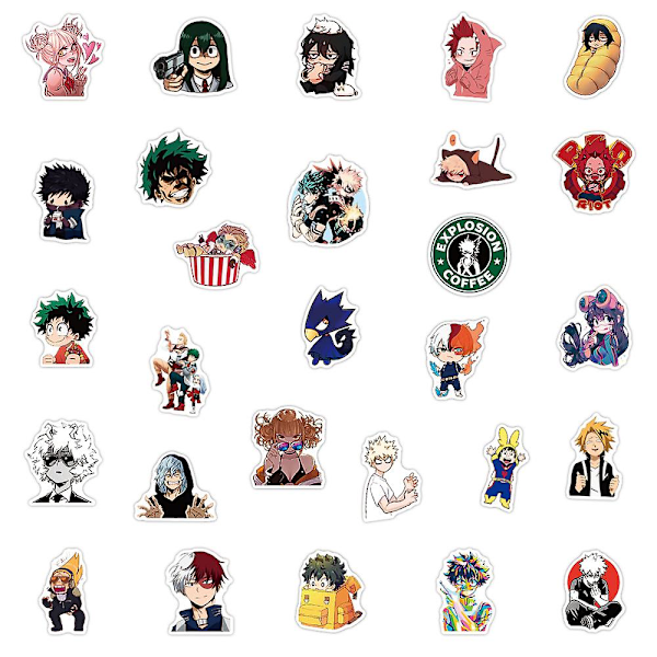 My Hero Academia -tarrapaketti, 100 kpl, vinyyliset anime-tarrat vesipulloille, kannettaville tietokoneille, skeittilaudoille, muistikirjoille, lahja aikuisille, lapsille ja teineille