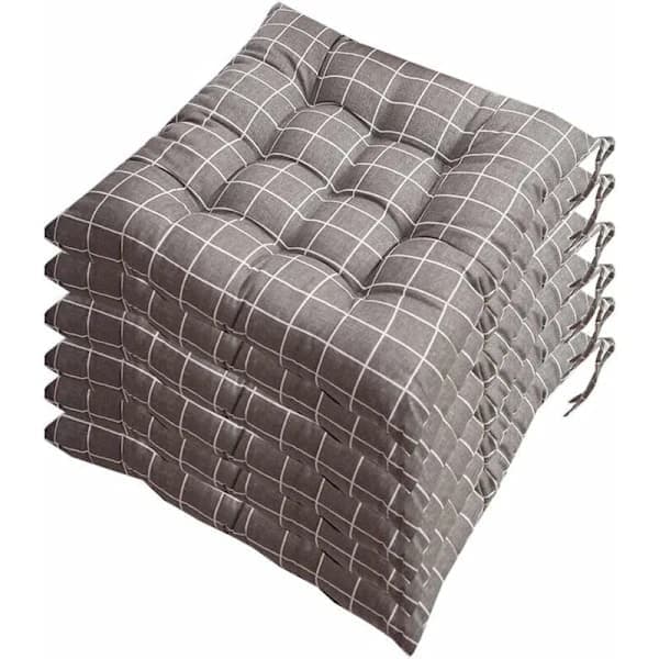 [CA] Sett med 6 stolputer 40x40, dekorative hageputer med 12 sømmer i forskjellige mønstre, polyester (A), DEBUNS