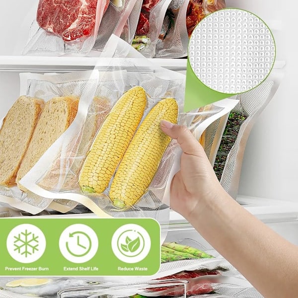 Vakuumforsegler for mat, Vakuumforsegler for Sous Vide-matlaging, 4-i-1 enkelt alternativ, Bevar mat i vakuumposer - Hvit