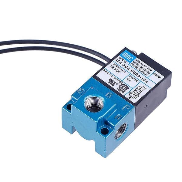 sett MAC magnetventil 1/8' 35a-aca-ddba-1ba med messing lyddemper Dc12v Shytmv