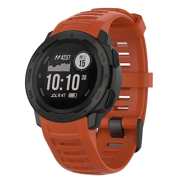 Silikon Armband för Garmin Instinct Tactical/Instinct Tide/Instinct 2/Instinct Armbandsrem med Svart Spänne Red