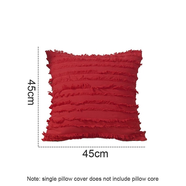 Bomull Dubbelfacad Tufted Nordic Ins Cover Hemsoffa Cover Röd red