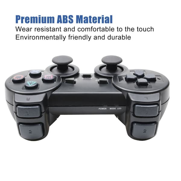 Trådløs Game Controller Dobbelt Vibration 2.4GHz Lav Latens Fjernbetjening Game Controller Kompatibel med PS2 Sort