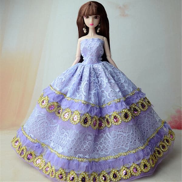 5 st/set Bröllop Aftonklänning Prinsessklänning Kläder för Barbie 0 0