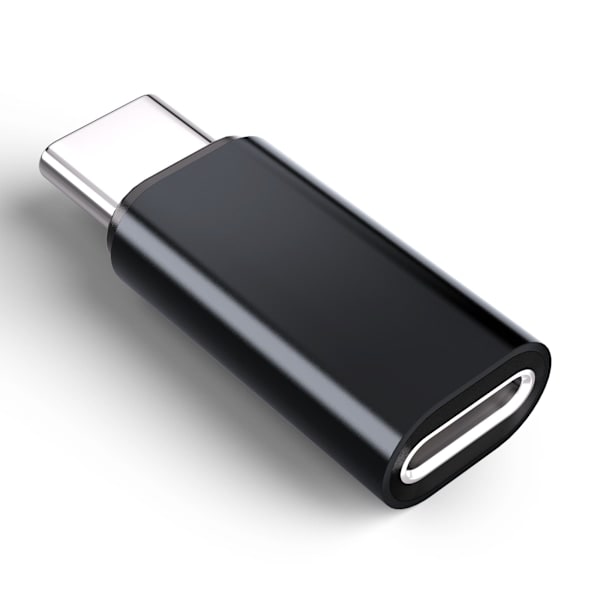 INF Lightning (hun) til USB-C (han) adapter, kompatibel med iPhone 15 Sort Black