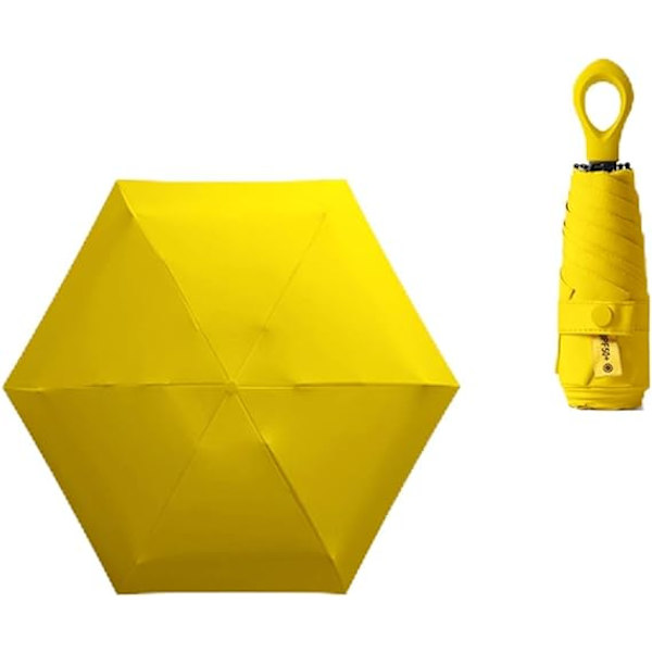 Mini aurinko matkustaa sateenvarjo rengaskahva pinnoitekerros kangas estävä kevyt pieni kannettava reppu/sade aurinko/miehet naiset lapset Pomelo yellow