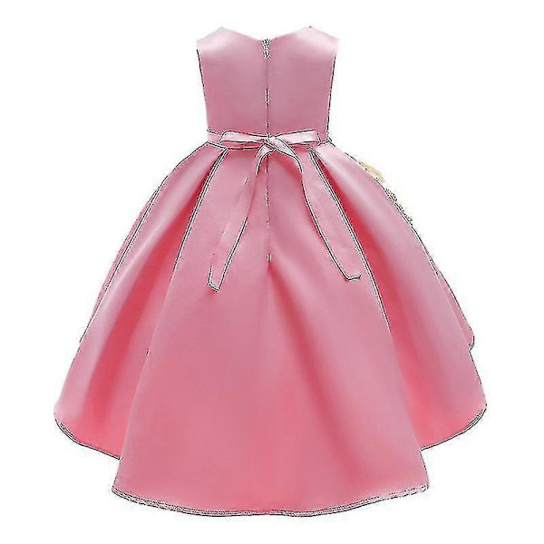 Børn Blomsterpiger Bryllup Brudepige Ærmeløs Prinsessekjole Fødselsdagsfest Børnekjole Pink 2-3 Years