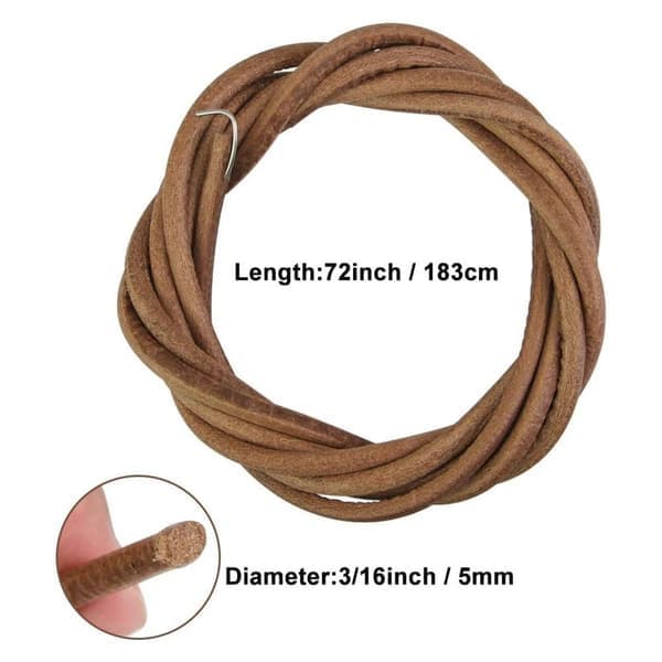 183 cm rull läderrem symaskin rund lädersnöre 5 mm diameter läder