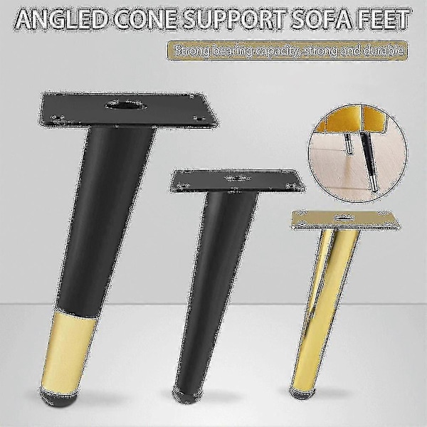 4 st Möbelben Järn Rostskyddade Avsmalnande Möbelben För Soffbord Titanium 15cm 4PCS