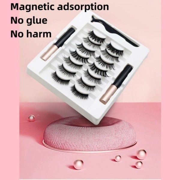 Magneettiset Ripsienpidennykset Eyeliner-setti 7 Paria Tekoripsiä Nestemäinen Eyeliner C16