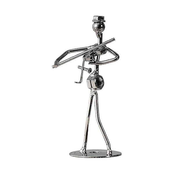Miniatyr Musiker Figurin Metallinstrument Modell Ornament Tillbehör Violin