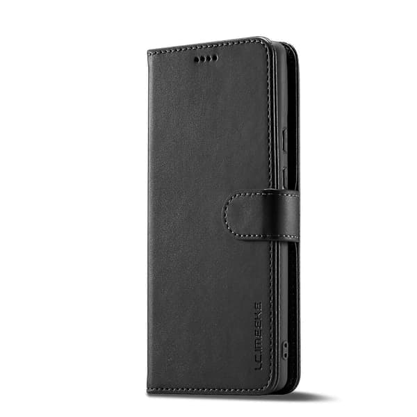 LC.IMEEKE Kalvetekstur Flip Læder Telefoncover [BR] Sort_krukke Sort Til Google Pixel 7a