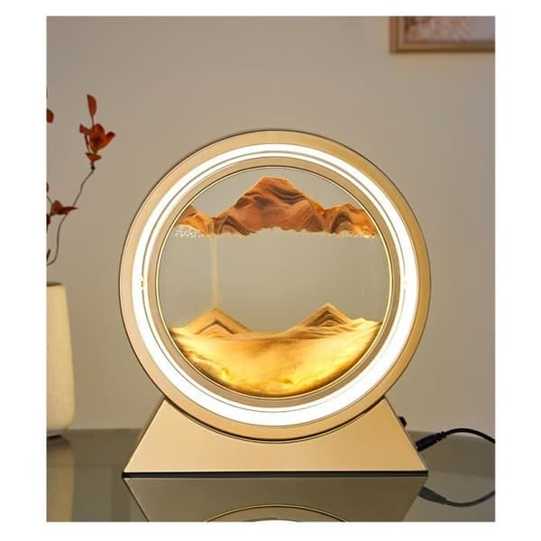 3D Timglas LED-bordslampa, USB LED-nattlampa för sovrumsdekoration, bästa presenten