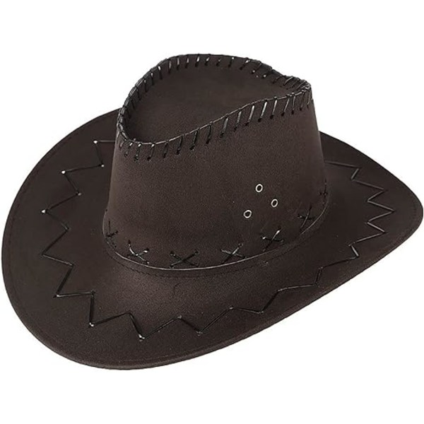 Hatt keps gräsmark unisex solskydd hatt mongolisk cowboy vuxen baseboll kepsar hatt för kvinnor läder outback hatt(mörk kaffe)