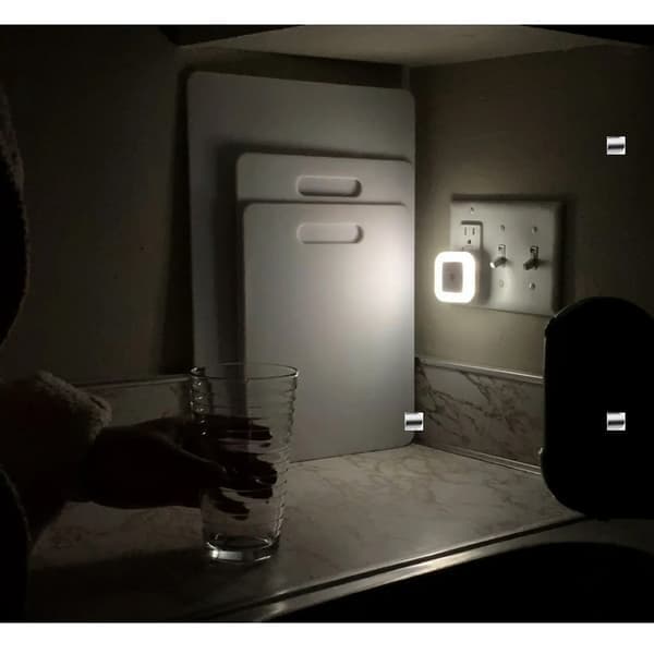 6-pack LED-nattlampa med skymningssensor för hall, trappor, badrum, kök, sovrum, barnkammare, barnrum, dagsljusvit