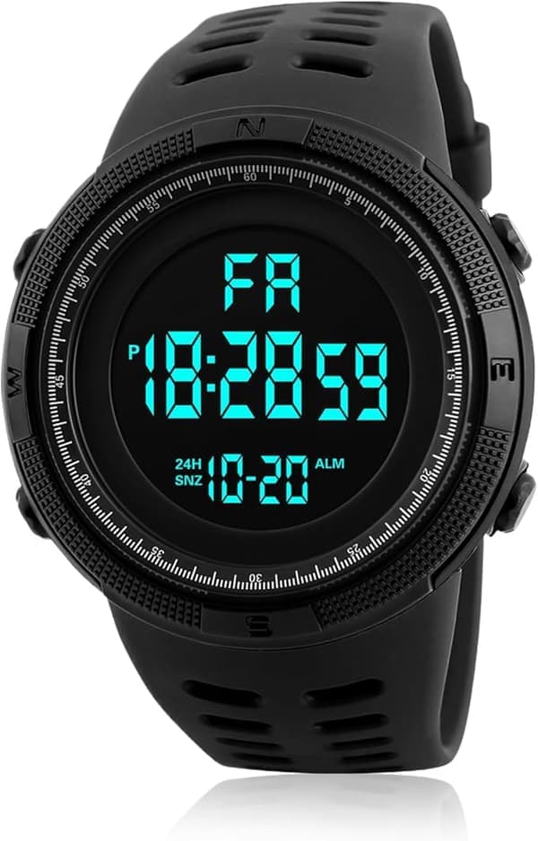 Digital Klocka Herr Digital Klocka Digitala Armbandsur för Män Vattentät Klocka för Män Klockor med Ljus