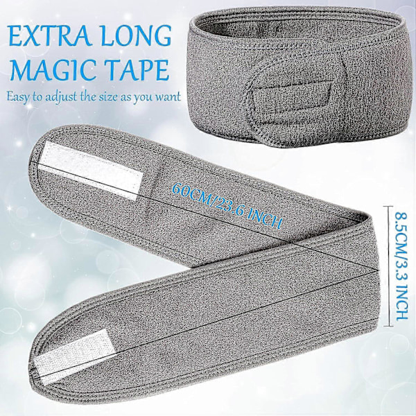30-pack Spa Pannband Spa Ansiktsbehandling Pannband Spa Pannband Bulk för Tvätt Ansikte Smink Pannband för Dusch Bad Sport Wrap black
