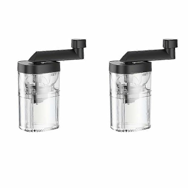 Justerbar manuell kaffekvarn för dropp och presskaffe - Rostfritt stål, plast och keramisk blandare med interna inställningar 2pcs