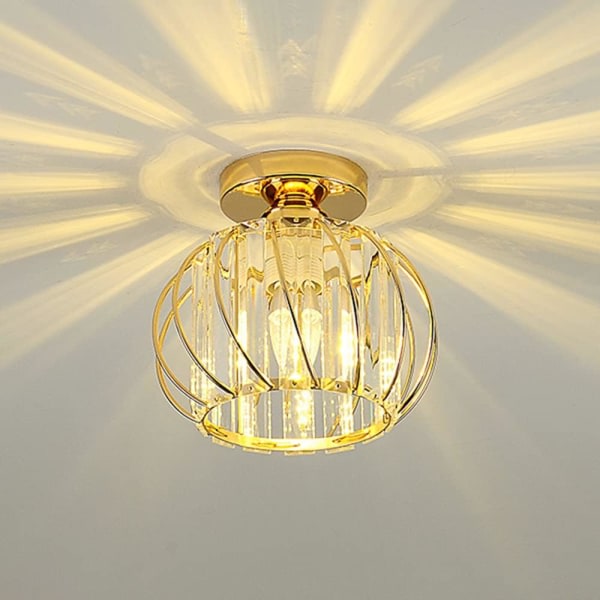 Moderne krystal loftslampe, E27 LED loftslampe, mini krystal gulvlampe til køkken Camping værelse Entré Soveværelse (A) [Energiklasse A+++]