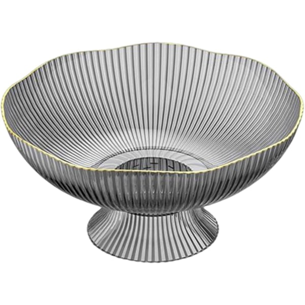 Dekorativ piedestal skål, dessert display stand skålholder, snacks frugtkurv skål til bondegård køkken brød snacks hjem dekorationer Gray
