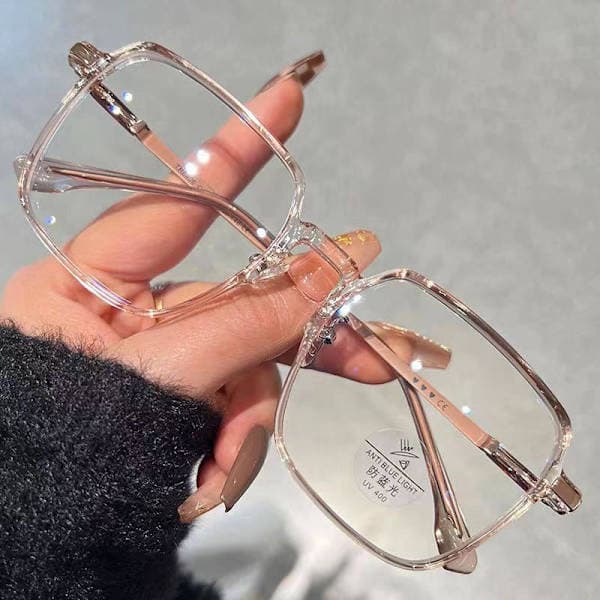 Anti Blått Ljus Glasögon Kvinnor Män Stor Båge Transparenta Glasögon A4 one size A4