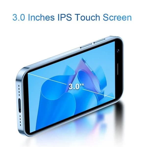 Android 10 5MP Dual SIM Mini 3-tommers mobiltelefon 4G smarttelefon, 3 + 64 GB - Svart