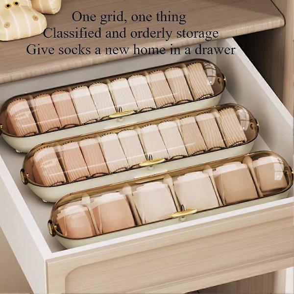 Vægmonteret Organizer til Undertøj og Sokker - Støvtæt Opbevaringsboks til Soveværelsesgarderobe, Effektivt Pladsbesparende Design