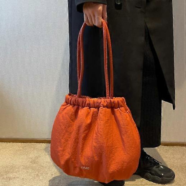 Stor Tote Taske til Kvinder Retro Skuldertaske Casual Shoppingtaske orange 30*39.5cm
