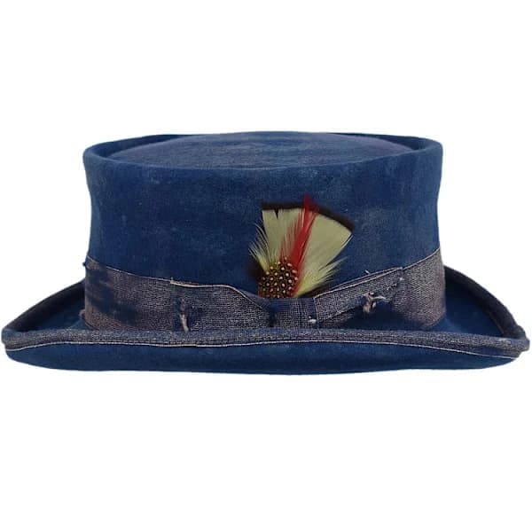 Mid Crown Rød Topphatt Unisex Steampunk Hatt Sylinder Ullfilt Topp