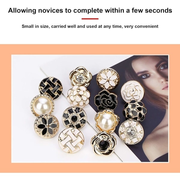 16 st Kvinnors Skjortbroschknappar, Täckknappar Nålar Söta Emaljnålar Set för Damkläder Accessoarer Gåvor (21mm)