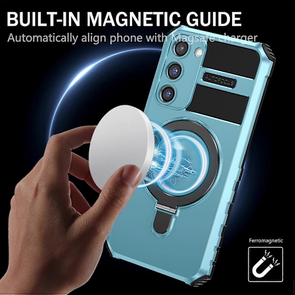 Til Samsung Galaxy S23+ Cover PC+TPU Støtteben Telefon Cover Kompatibelt med MagSafe Multicolor Style E