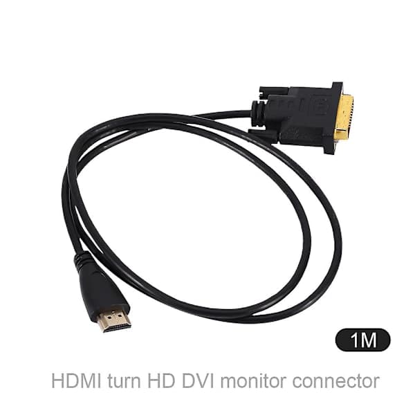 Kullattu DVI-HDMI-sovitinkaapeli HDTV HD:lle - 1M