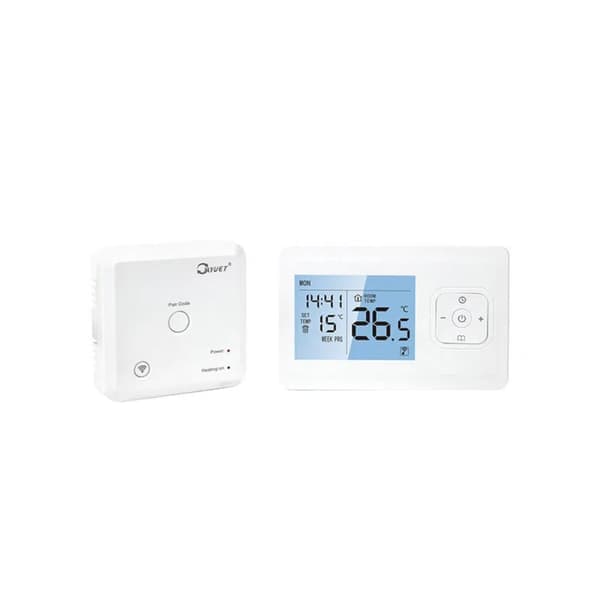 Wi-Fi Smart Termostat Trådløs Programmerbar Termostat med RF-mottaker Skrivebord Veggfeste APP-kontroll Stemmekontroll