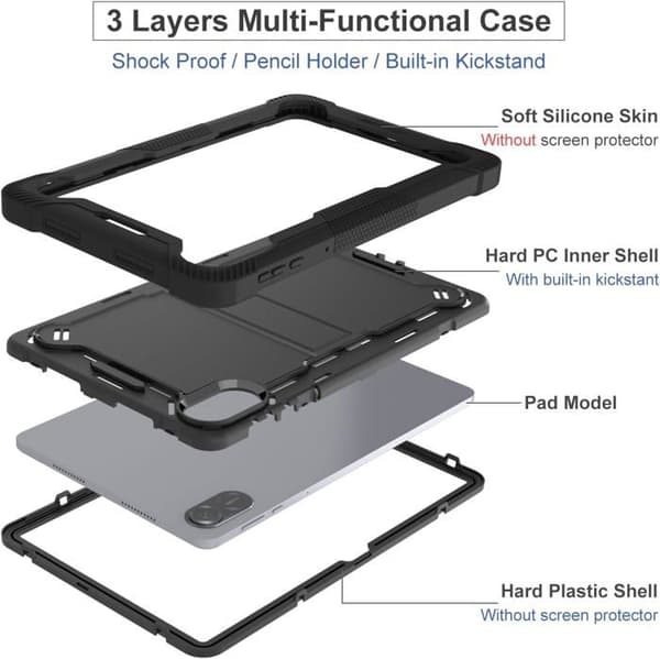 Stødsikkert etui til Honor Pad X9 børnetabletcover til Honor Pad X9 11,5 tommer, sort