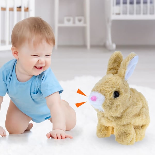 Plysch baby för 0-36 månader Hoppande kaninleksaker för barn Ålder 2 3 4 5 Flickor Pojkar Elektroniska interaktiva leksaker Presenter 1 2 3 år gammal baby