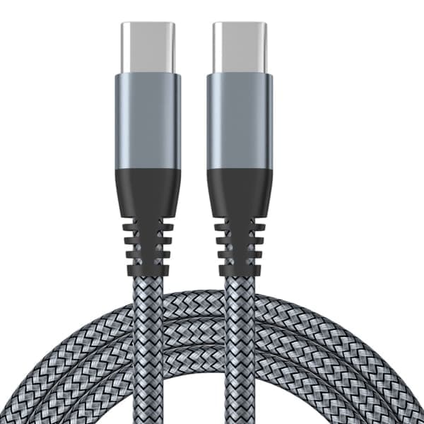 1. USB-C ladekabel 60 W hurtiglading Grå 2 m