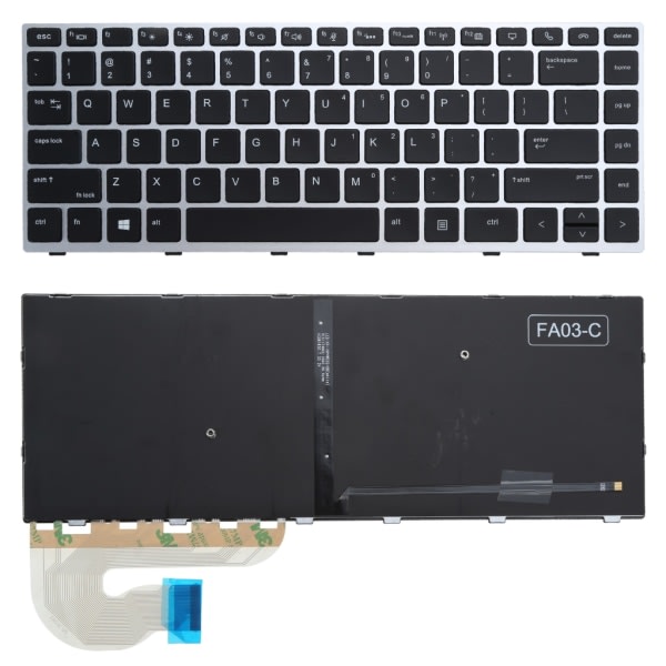 Amerikansk tastatur engelsk versjon Bakgrunnsbelysningstastatur for HP EliteBook 840 G5 846 G5 745 G5 Bærbare datamaskiner Små tastaturer